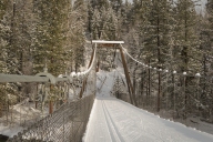Suspension bridge on the Methow Trails ski trail